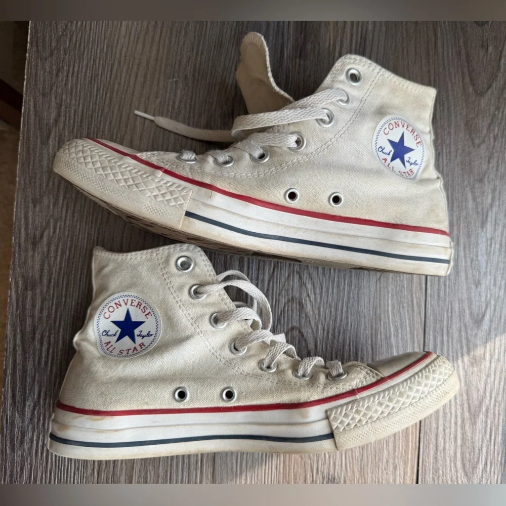 Converse Chuck Taylor All Star High‎ Mens 4.5 shoes White vintage - Picture 7 of 8